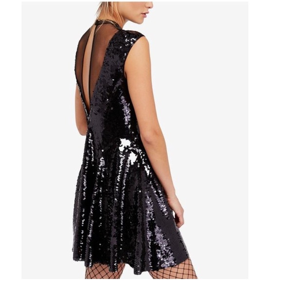 Free People black Sequin dress sz.XS - Picture 4 of 14